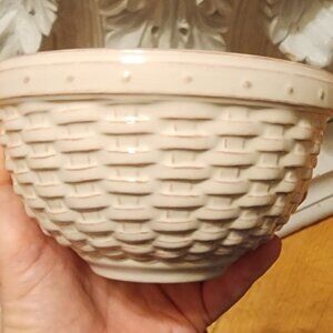 Longaberger Woven Traditions Small Mixing Bowl – Ivory – 5.5"”